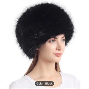NEW: Elegant Black Faux Fur Hat for Women